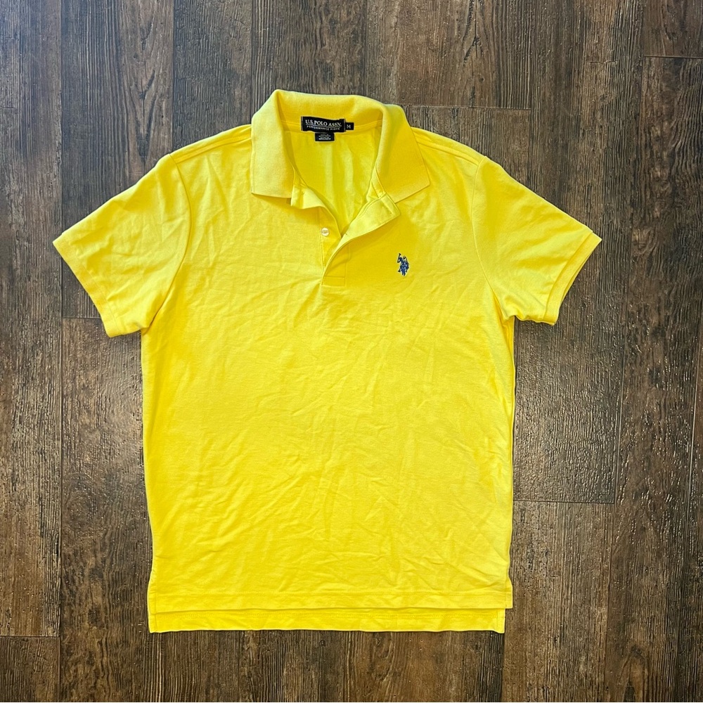 Polo Ralph Lauren Shirt Medium Yellow Mens Short Sleeve Pony Logo